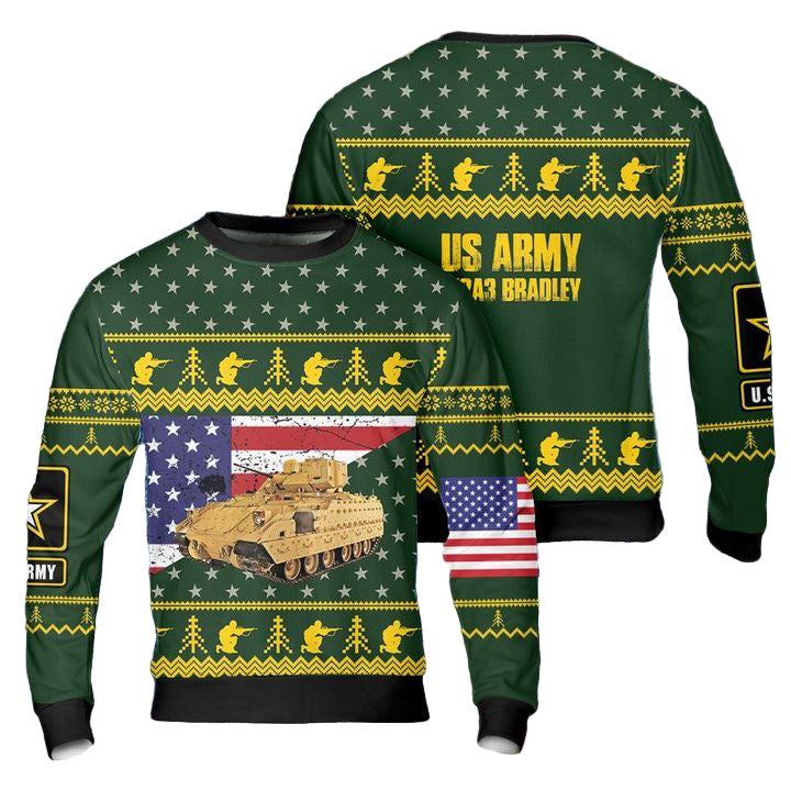 US Army M2A3 Bradley Christmas Sweater 3D ? AW31 ? Usalast