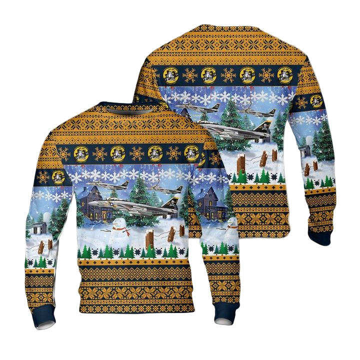 US Navy F-14A Tomcat Of VF-84 Jolly Rogers Christmas Sweater 3D ? Usalast