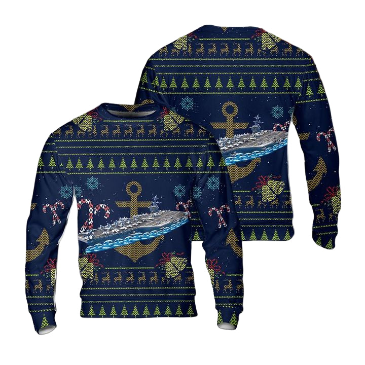 US Navy USS Carl Vinson Christmas AOP Sweater ? Usalast