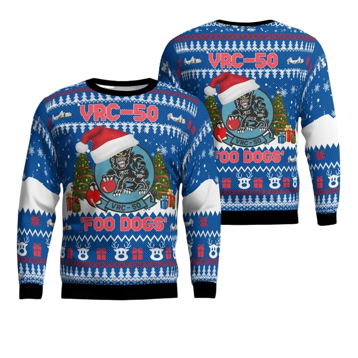 US Navy VRC-50 Foo Dogs Christmas Sweater 3D ? Usalast