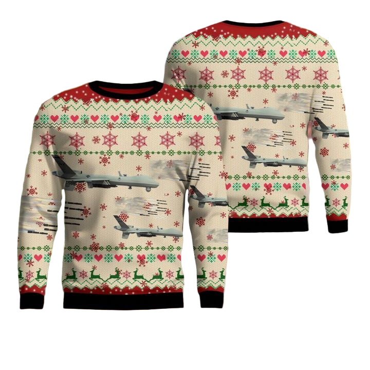 USAF General Atomics MQ-9 Reaper Chritmas AOP Sweater ? Usalast