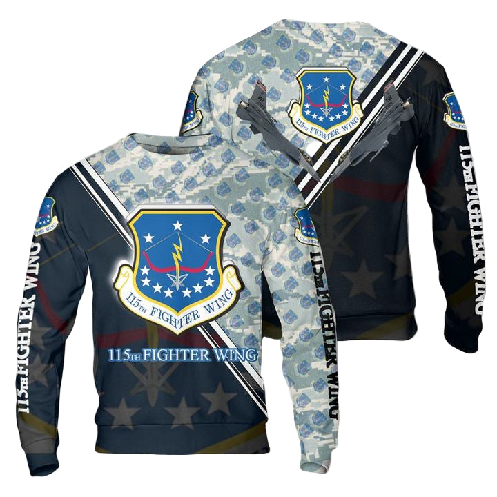 USAF Wisconsin Air National Guard 115th Fighter Wing F-16 Fighting Falcon Christmas AOP Sweater ? Usalast