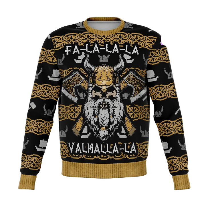 Valhalla Viking Fa La La La For Adults Gag 3d Ugly Christmas Sweater ? Usalast