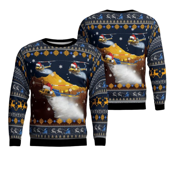 Ventura County Sheriff Fire Support Bell 205A-1 Christmas AOP Sweater ? Usalast