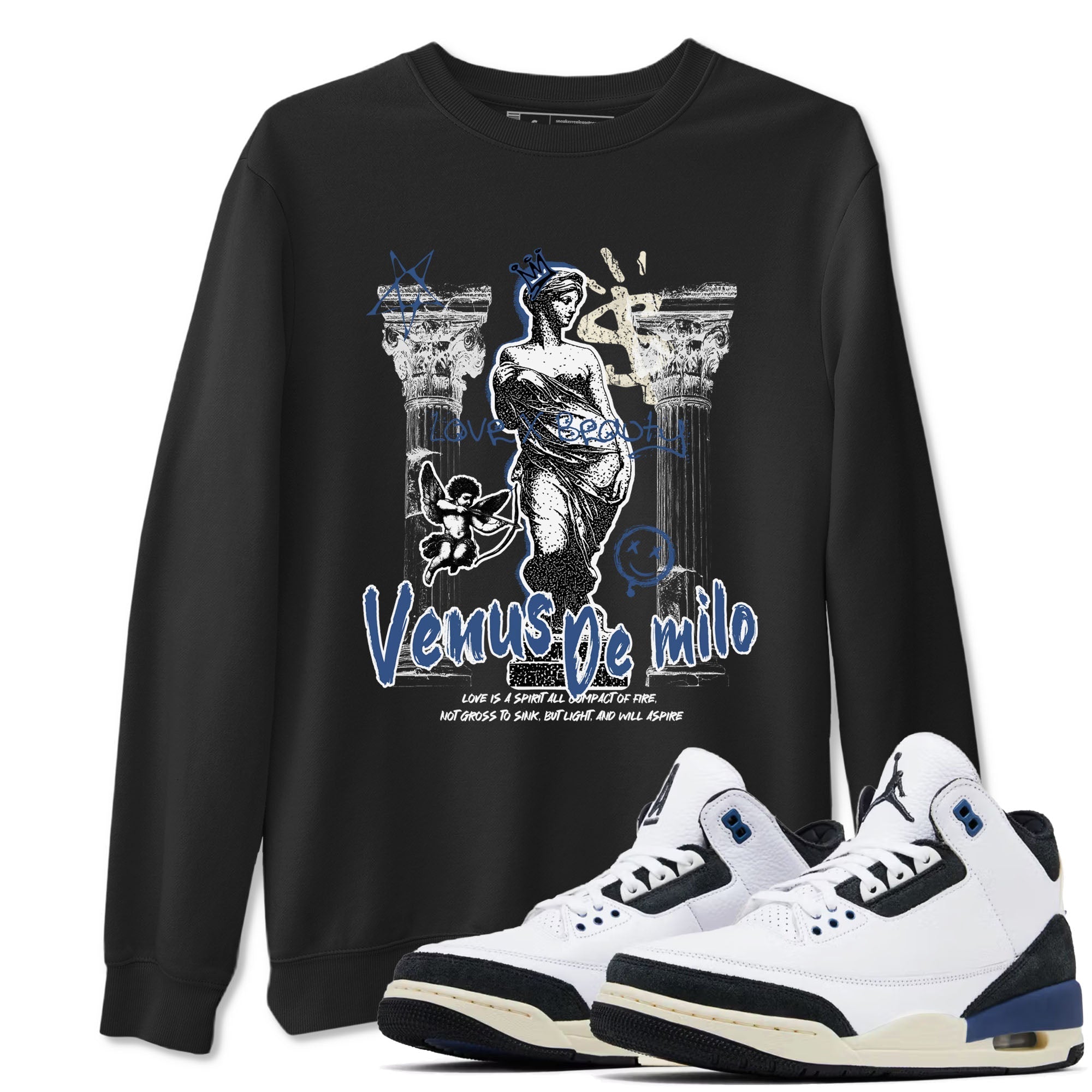 Venus De Milo Sneaker Tees - Air Jordan 3 A Ma Maniere x Diffused Blue
