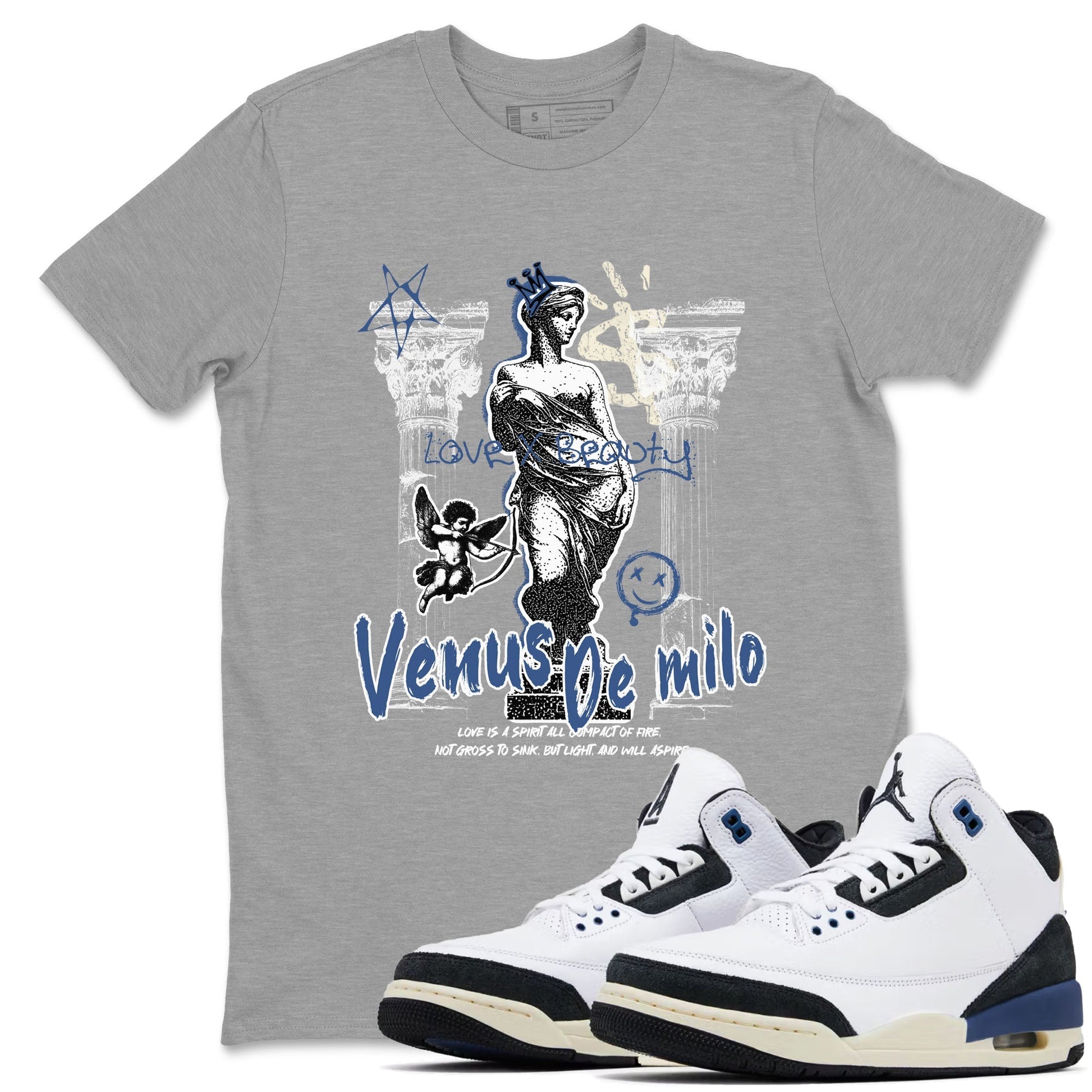 Venus De Milo Sneaker Tees - Air Jordan 3 A Ma Maniere x Diffused Blue