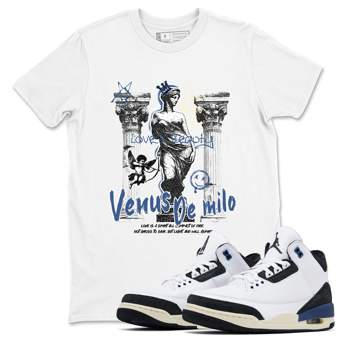 Venus De Milo Sneaker Tees - Air Jordan 3 A Ma Maniere x Diffused Blue
