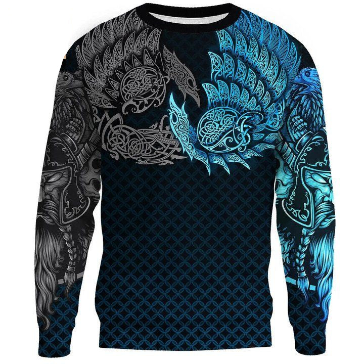 Vikings Sweater Ravens Of Midgard Blue A7 ? Usalast