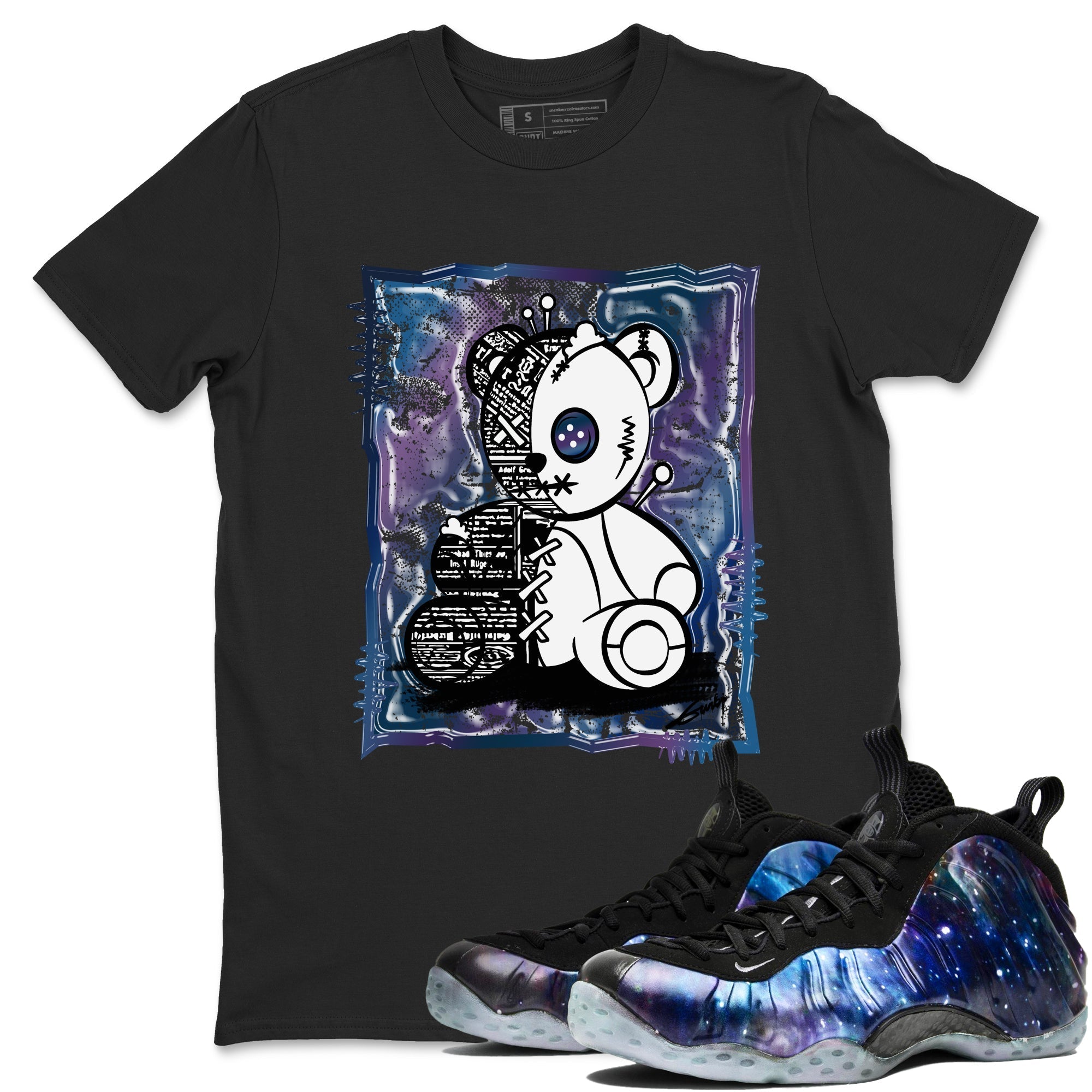Vintage Bear Sneaker Tees - Air Foamposite One Galaxy