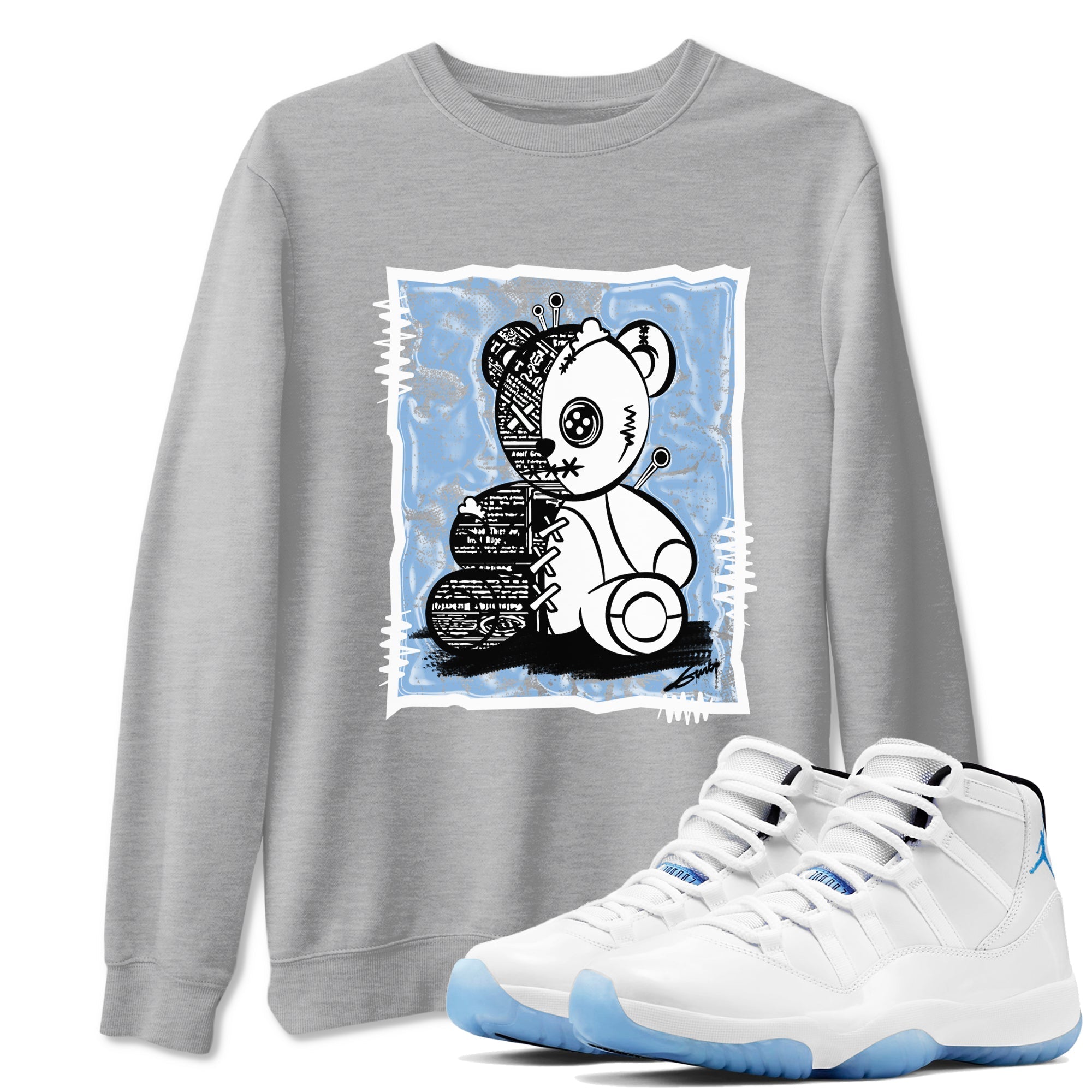 Vintage Bear Sneaker Tees - Air Jordan 11 Retro Legend Blue