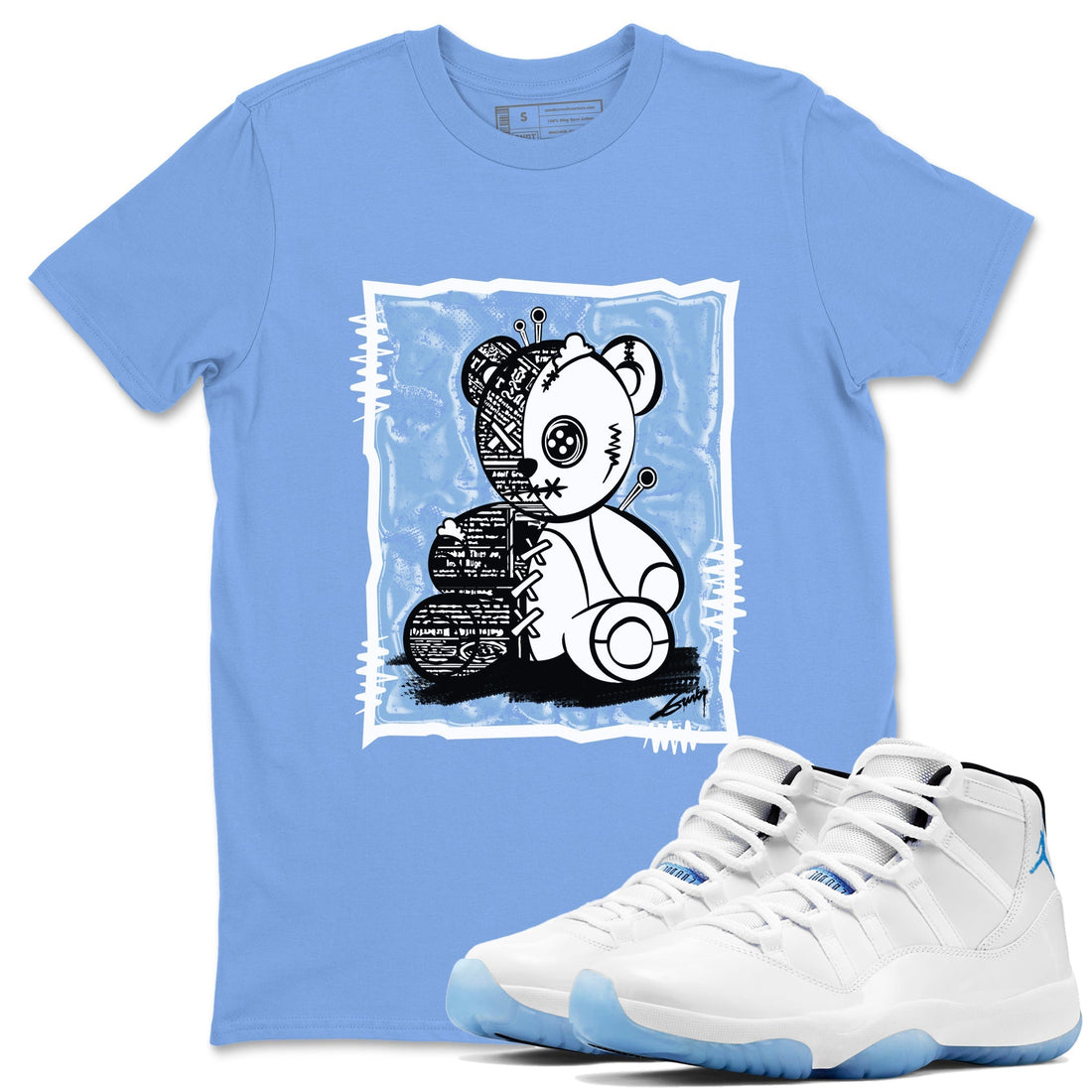 Vintage Bear Sneaker Tees - Air Jordan 11 Retro Legend Blue