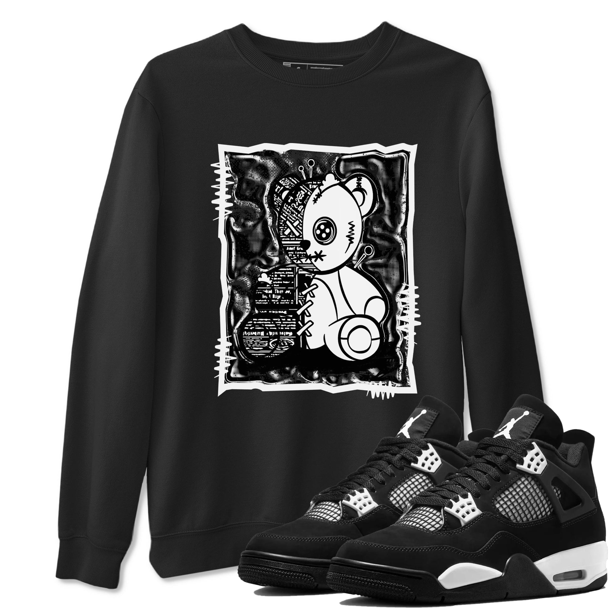 Vintage Bear Sneaker Tees - Air Jordan 4 White Thunder