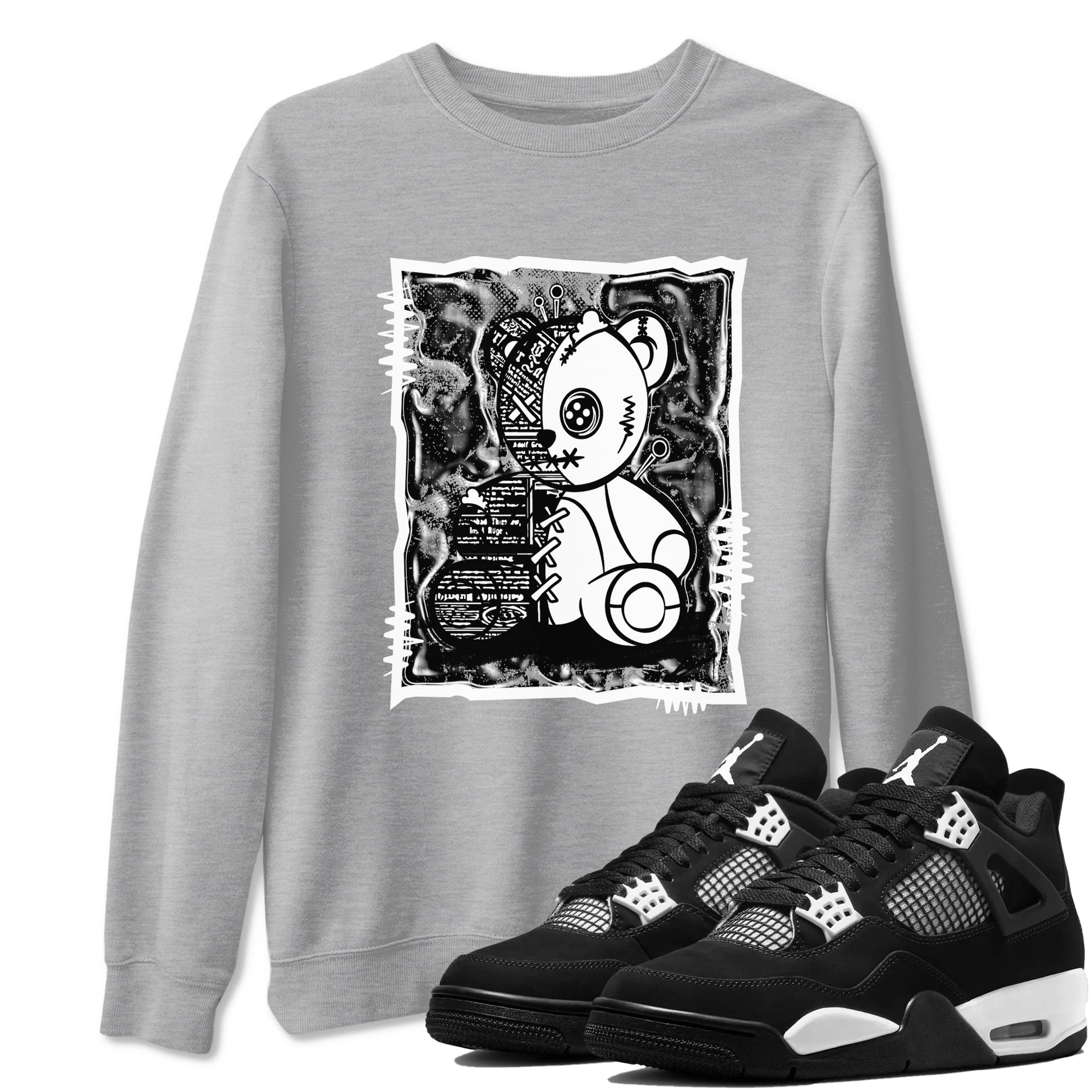 Vintage Bear Sneaker Tees - Air Jordan 4 White Thunder
