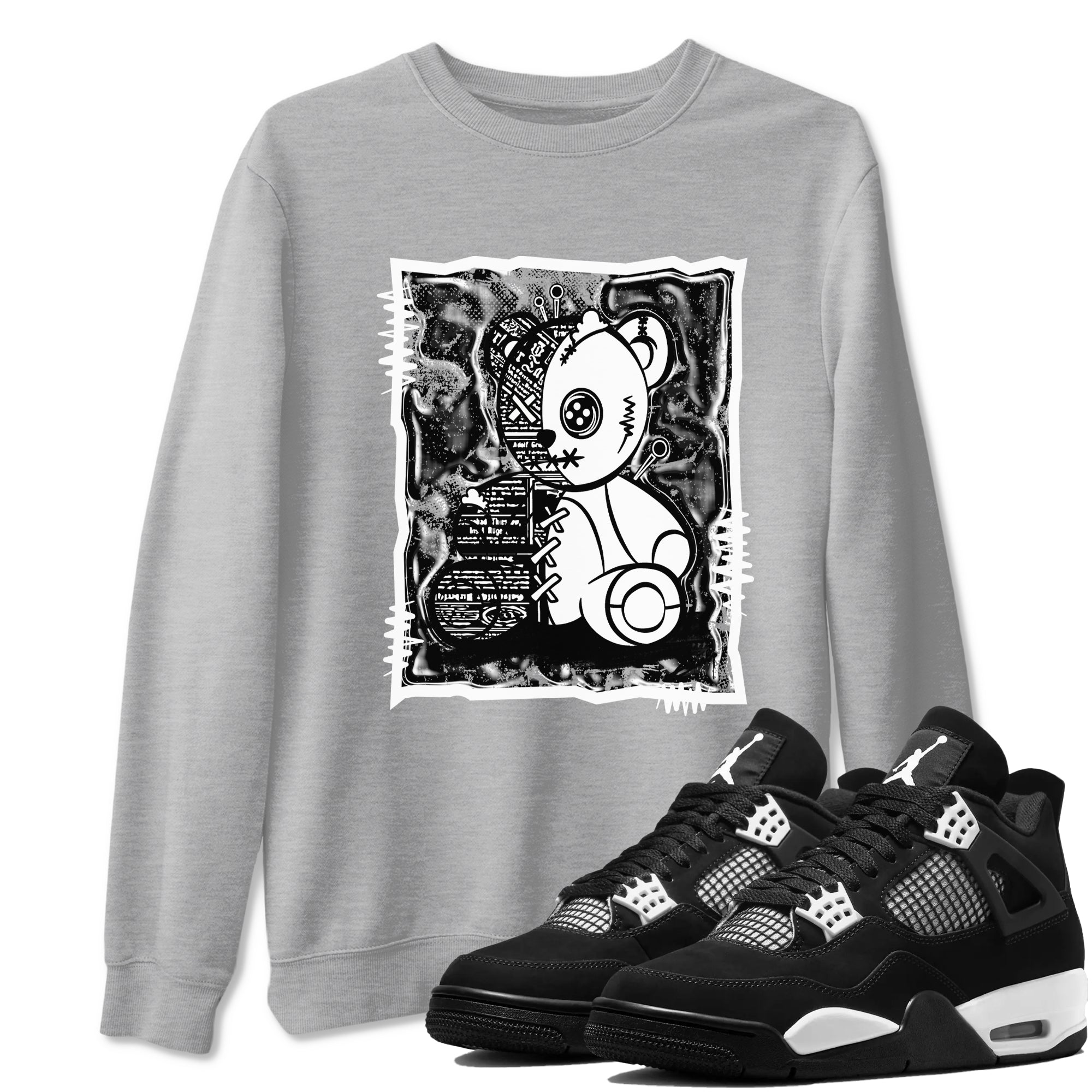 Vintage Bear Sneaker Tees - Air Jordan 4 White Thunder