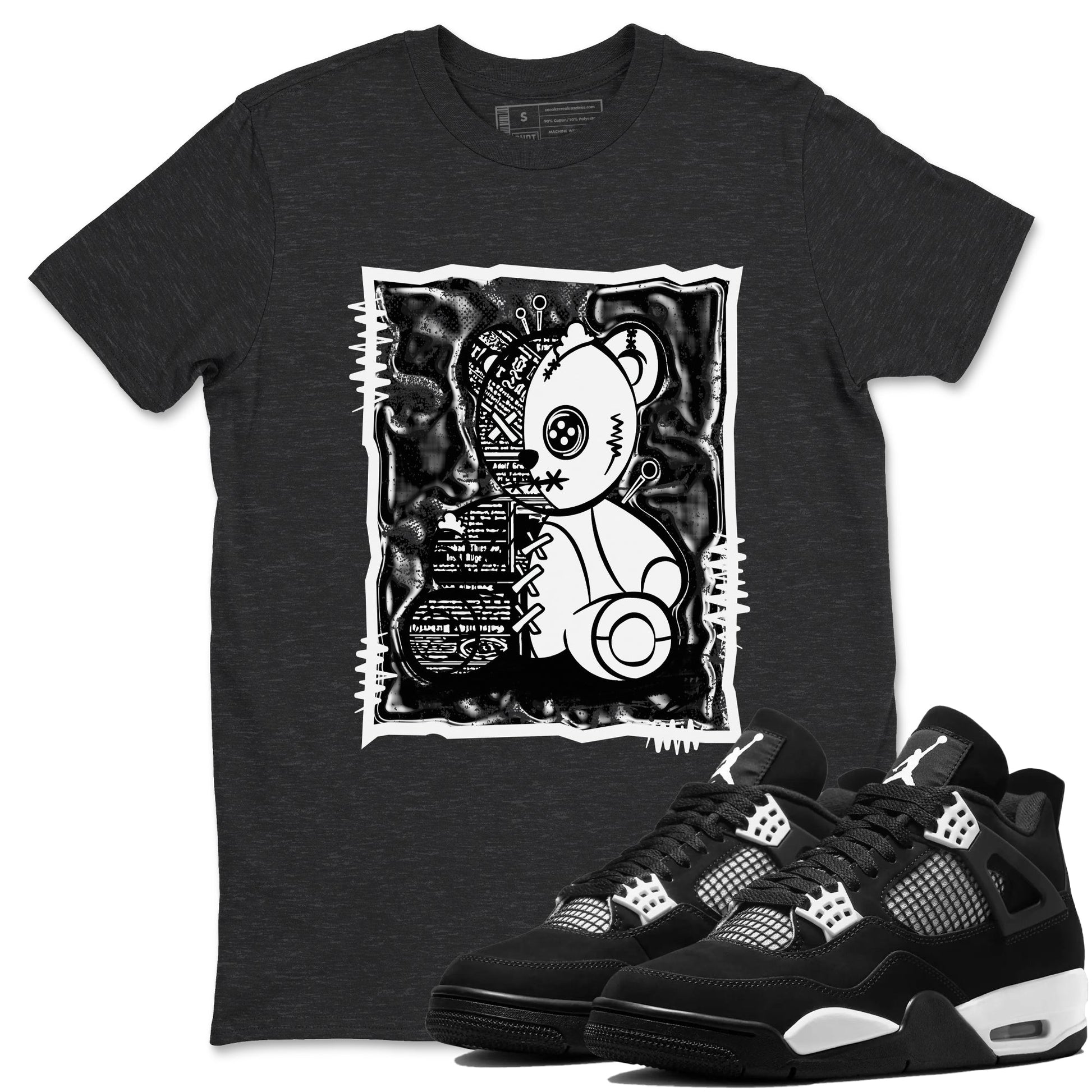 Vintage Bear Sneaker Tees - Air Jordan 4 White Thunder