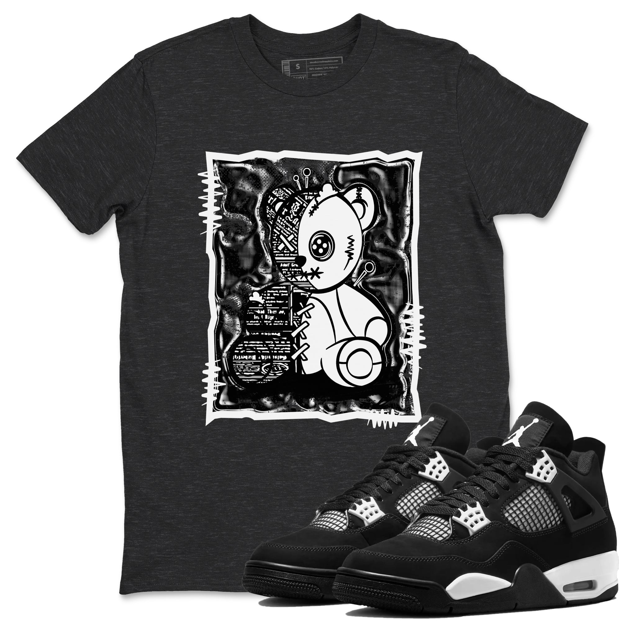 Vintage Bear Sneaker Tees - Air Jordan 4 White Thunder