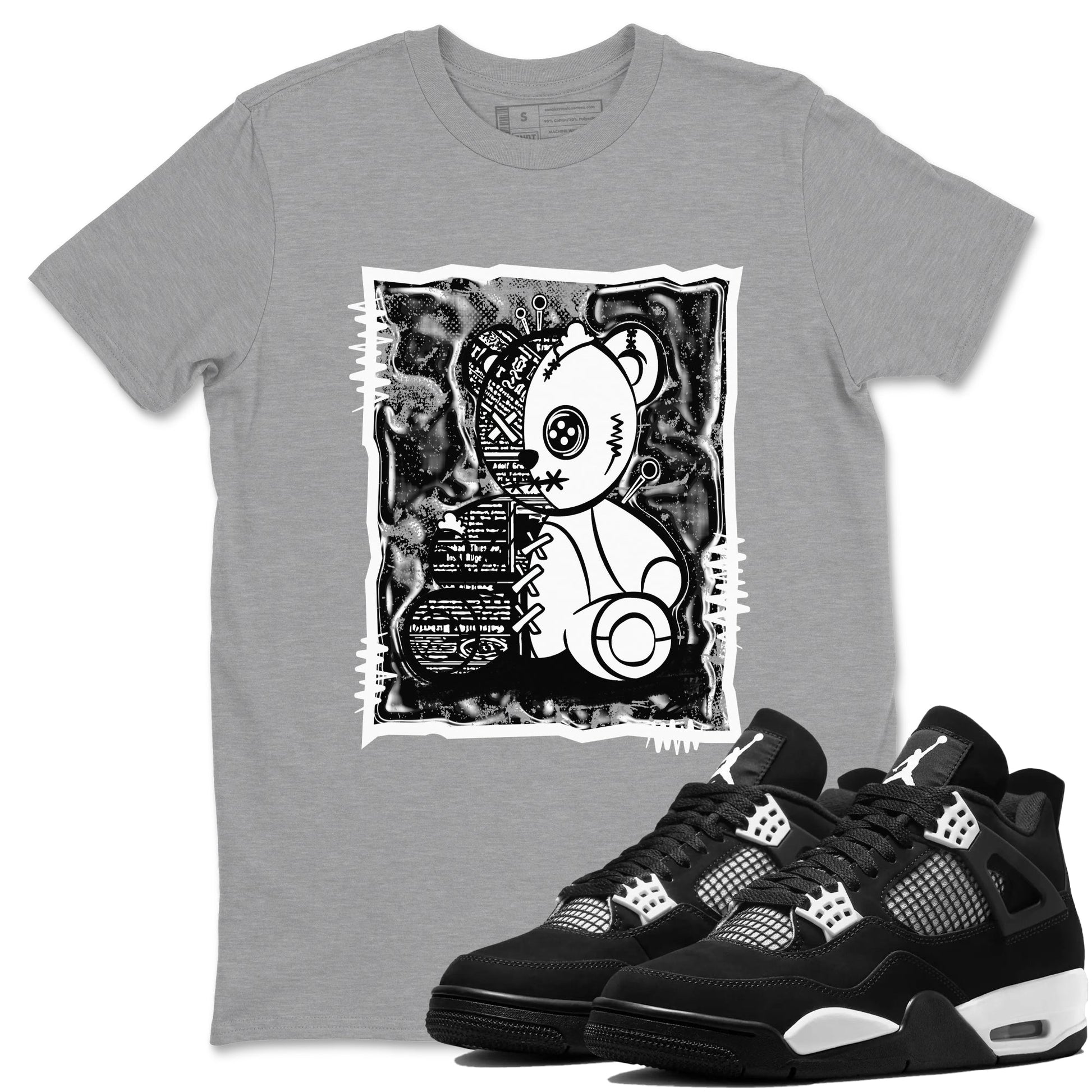 Vintage Bear Sneaker Tees - Air Jordan 4 White Thunder