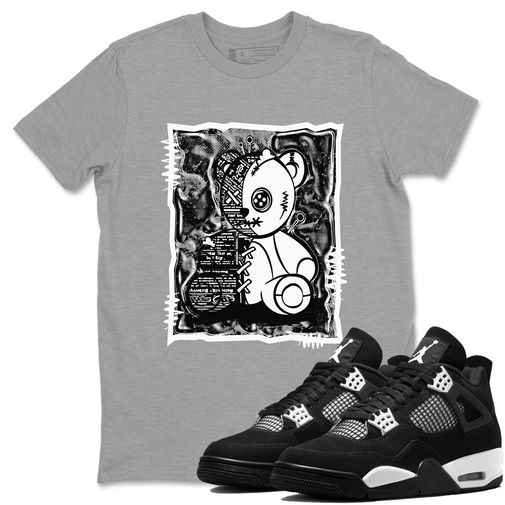 Vintage Bear Sneaker Tees - Air Jordan 4 White Thunder
