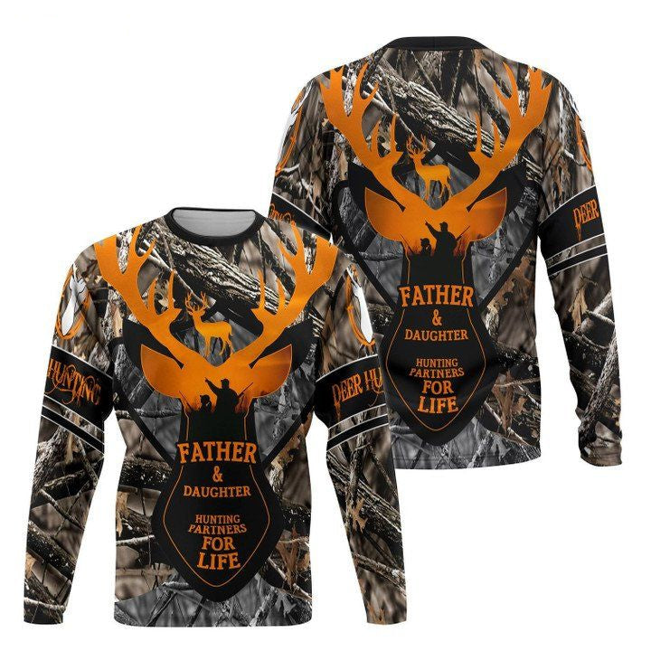 Viticstore Father And Daughter Hunting Partners Brown Orange Shade All Over Printed 3Xl Sweater For Men ? Usalast