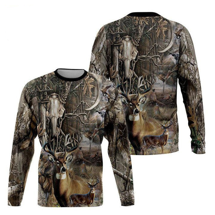 Viticstore Hunting In The Wood 3D Grey Shade All Over Printed 2Xl Sweater ? Usalast