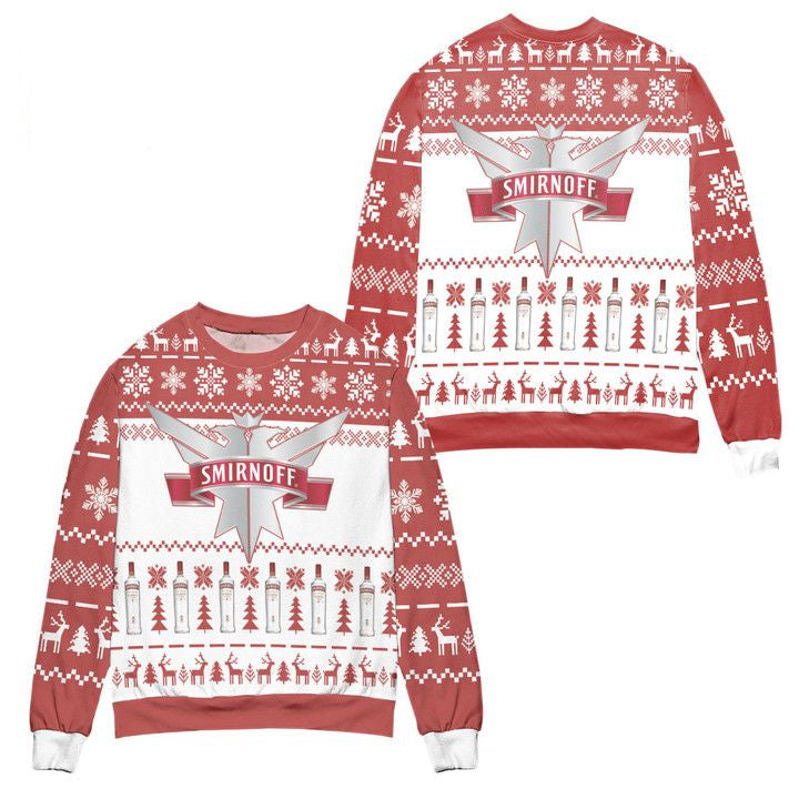 Vodka Smirnoff Red Label Logo Ugly Christmas Sweater ? Usalast