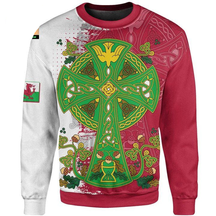 Wales Celtic Sweater ? Wales Celtic Cross ? Bn23 ? Usalast