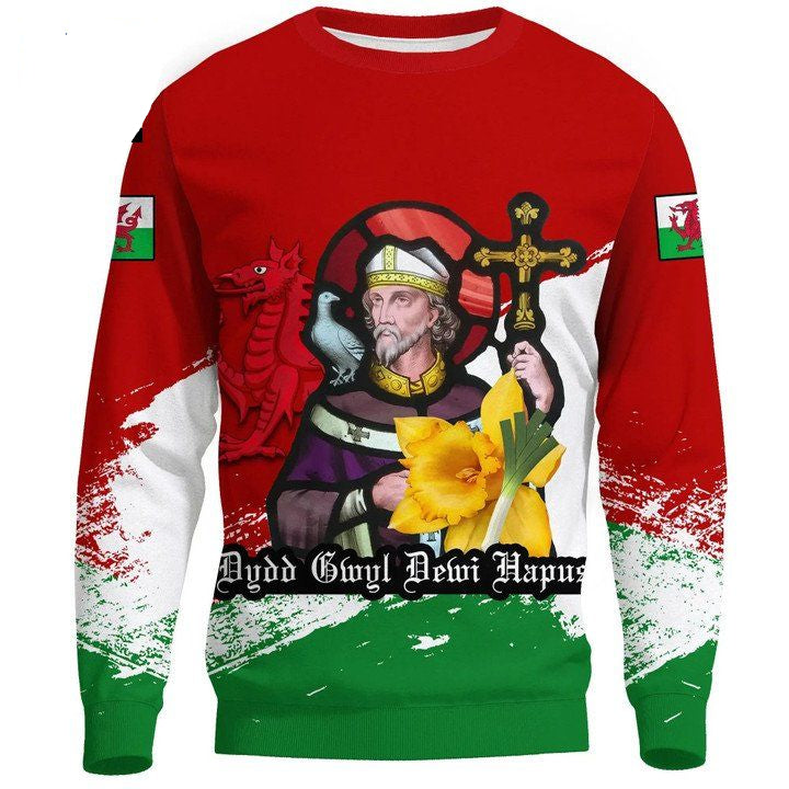 Wales Sweater ? Happy St Davids Day A24 ? Usalast