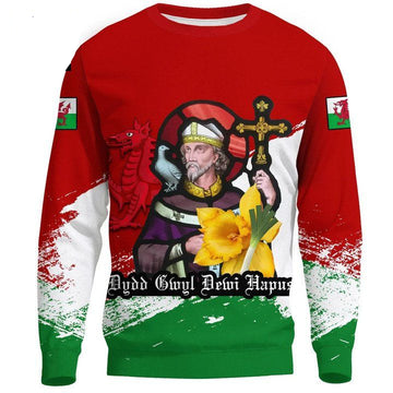 Wales Sweater ? Happy St Davids Day A24 ? Usalast