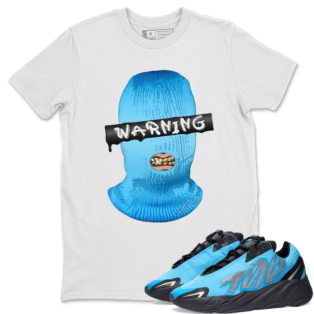 Warning Unisex Tops - Yeezy 700 Bright Cyan