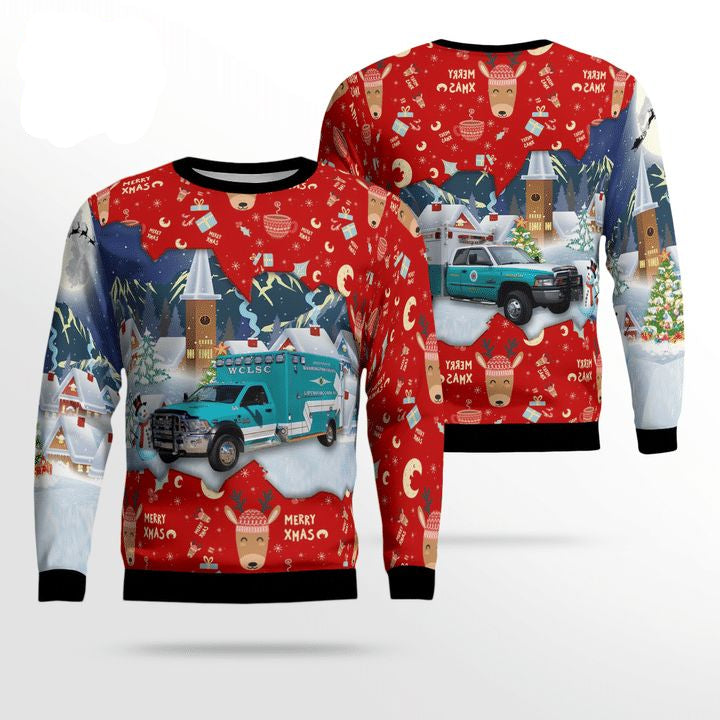 Washington County Virginia Washington County Life Saving Crew EMS Christmas Sweater 3D ? Usalast