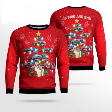 Washington DC Fire And EMS Christmas AOP Sweater ? Usalast