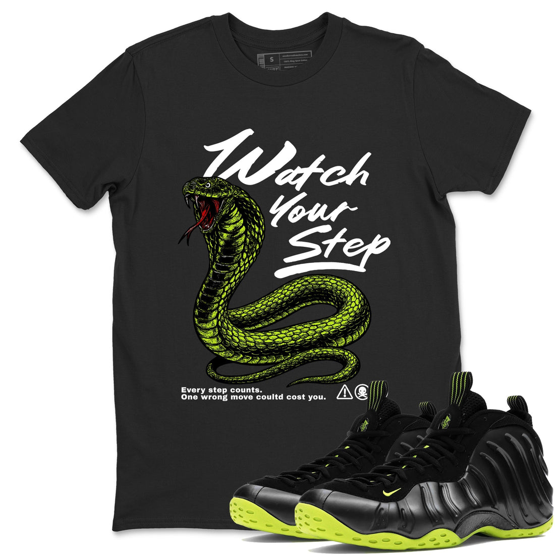 Watch Your Step Sneaker Tees - Air Foamposite One Black Volt