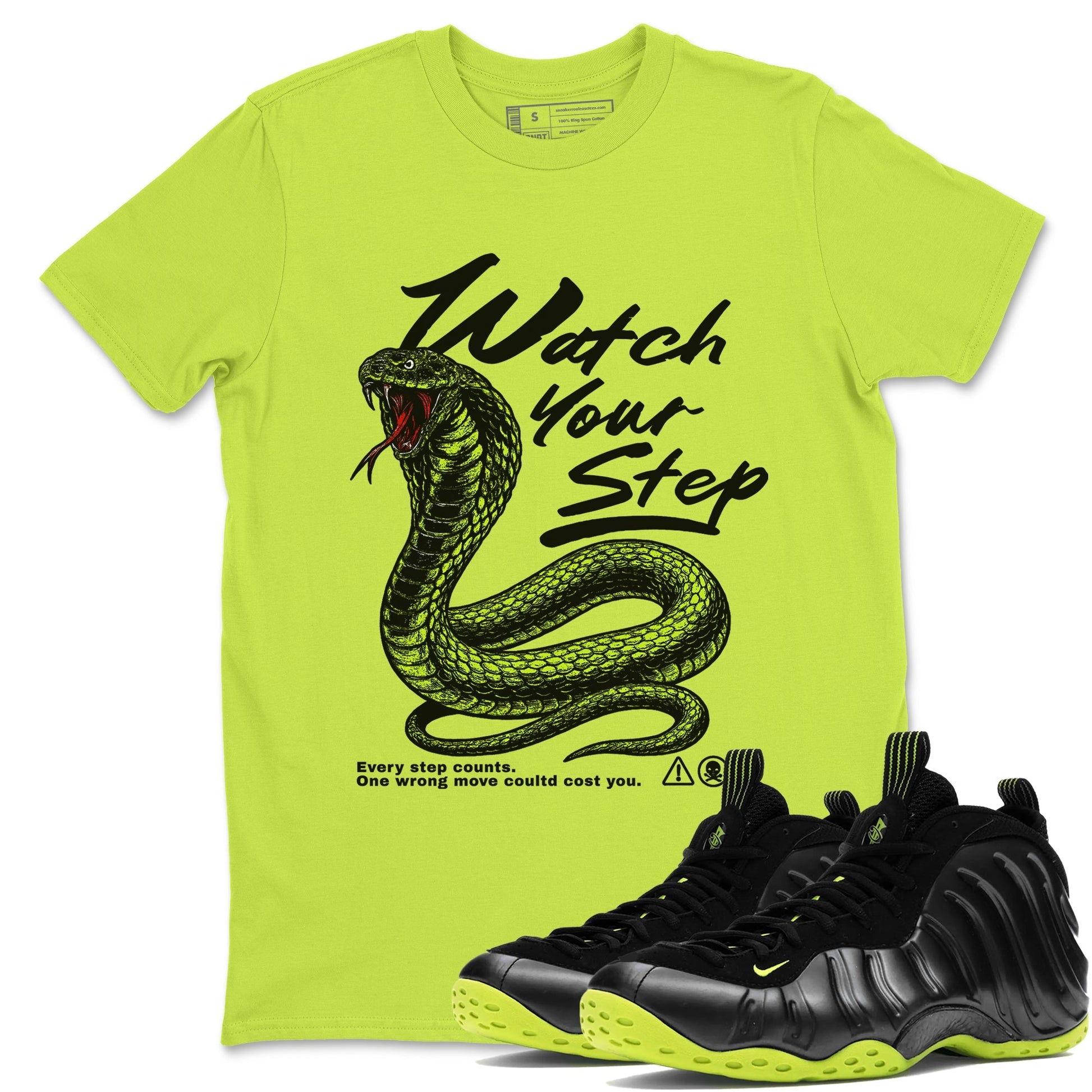 Watch Your Step Sneaker Tees - Air Foamposite One Black Volt