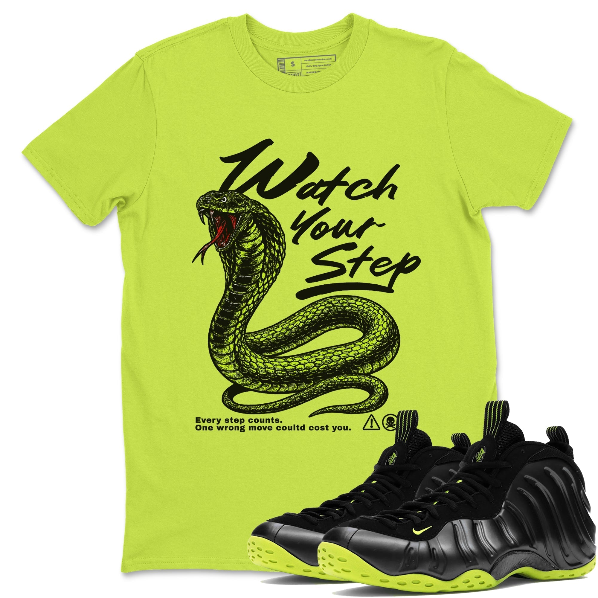 Watch Your Step Sneaker Tees - Air Foamposite One Black Volt