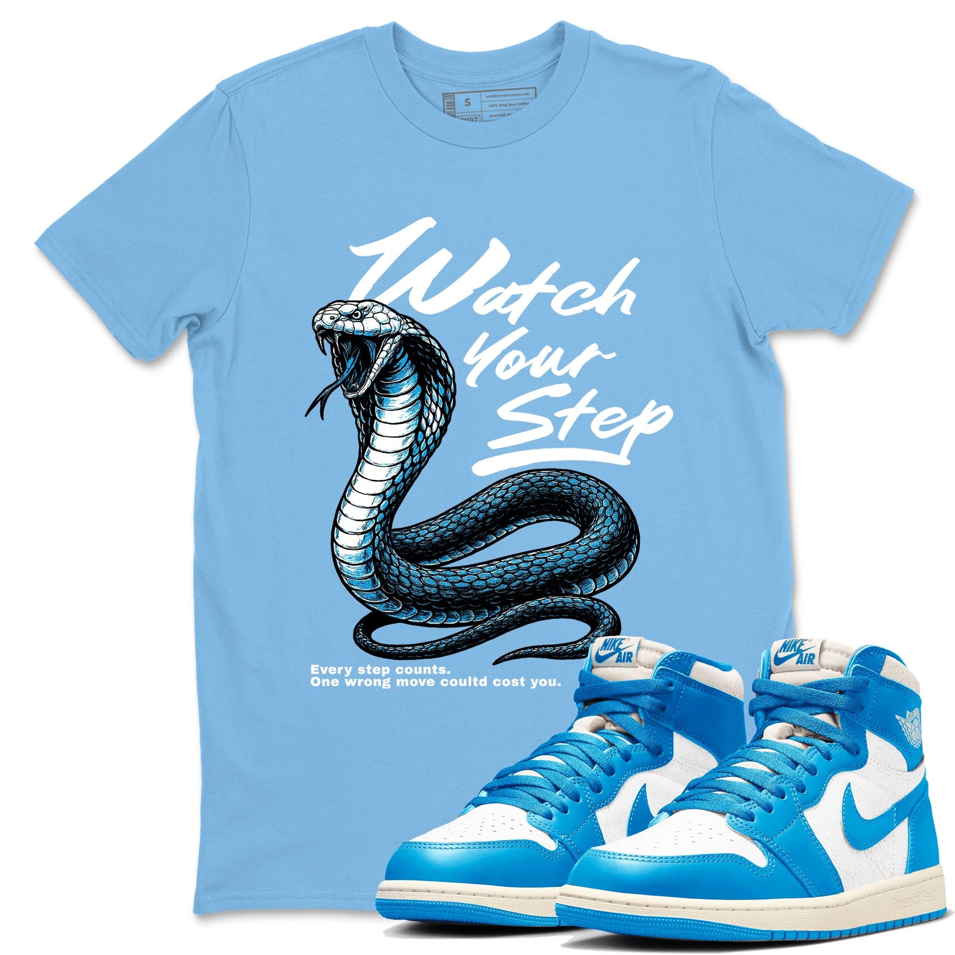 Watch Your Step Sneaker Tees - Air Jordan 1 UNC Reimagined