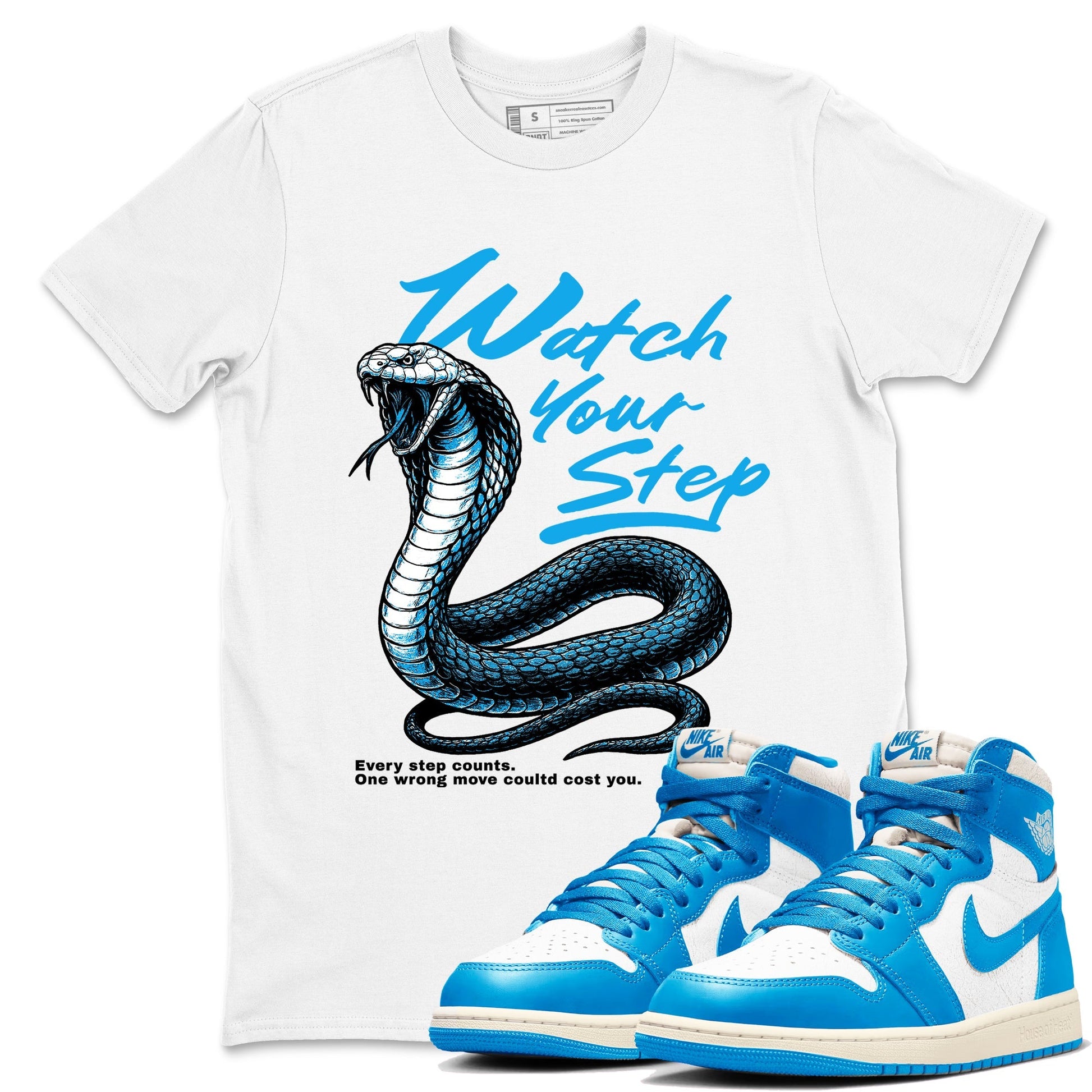 Watch Your Step Sneaker Tees - Air Jordan 1 UNC Reimagined