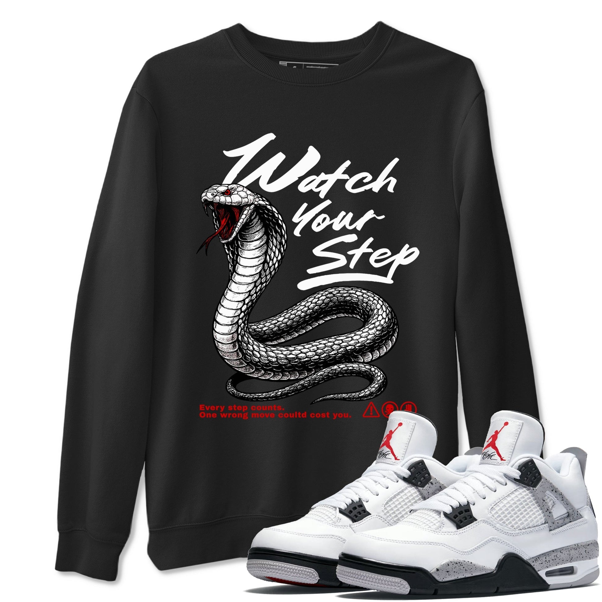 Watch Your Step Sneaker Tees - Air Jordan 4 White Cement