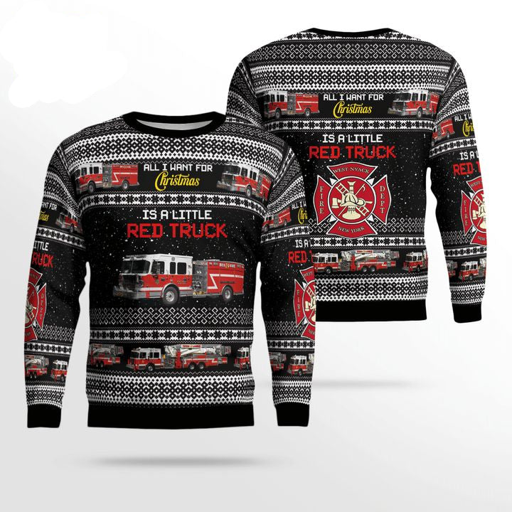 West Nyack New York West-Nyack Fire-Department Christmas Sweater 3D ? SD41 ? Usalast