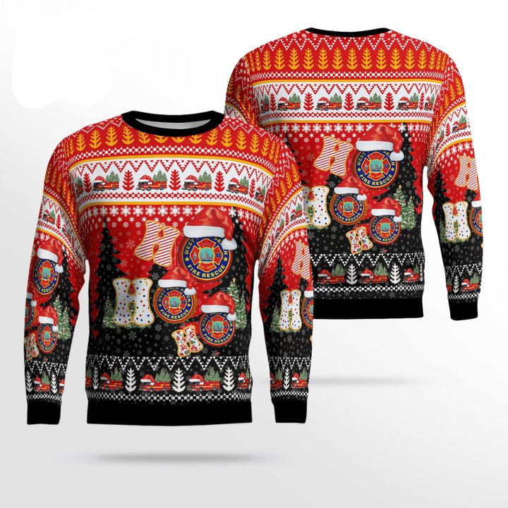West Palm Beach Palm Beach County Florida West Palm Beach Fire Department Christmas Sweater 3D ? Usalast