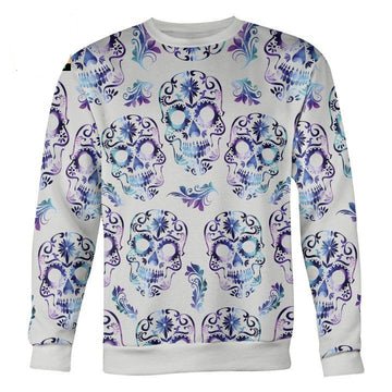 White And Purple Sugar Skull Sweater ? Usalast
