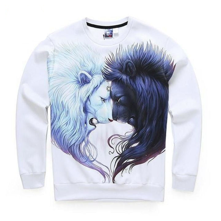 White Black Lion Sweater Sh3336 ? Usalast