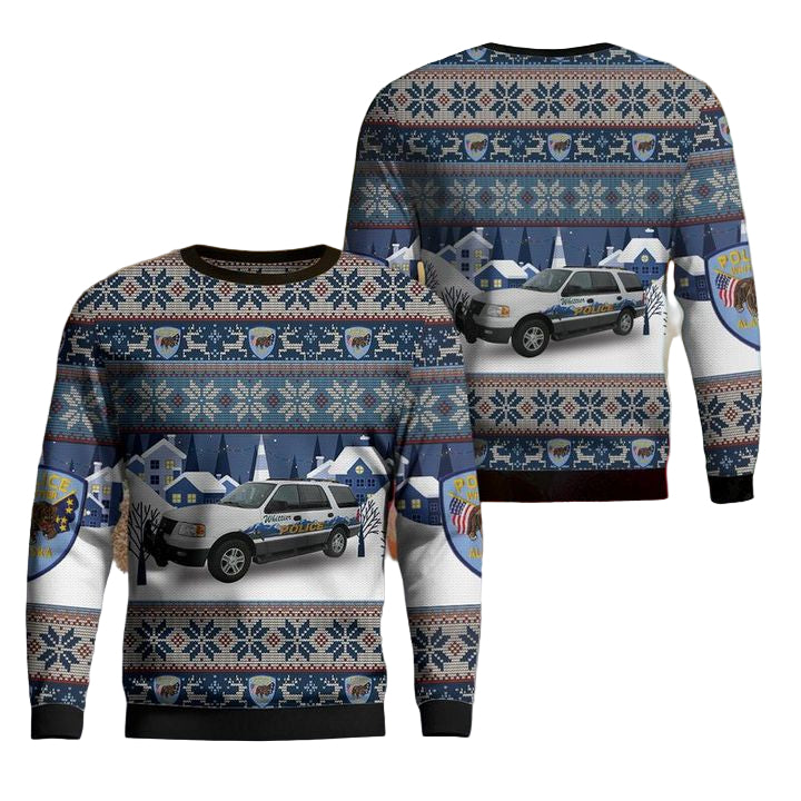 Whittier Alaska Whittier Police Department Christmas Sweater 3D ? Usalast
