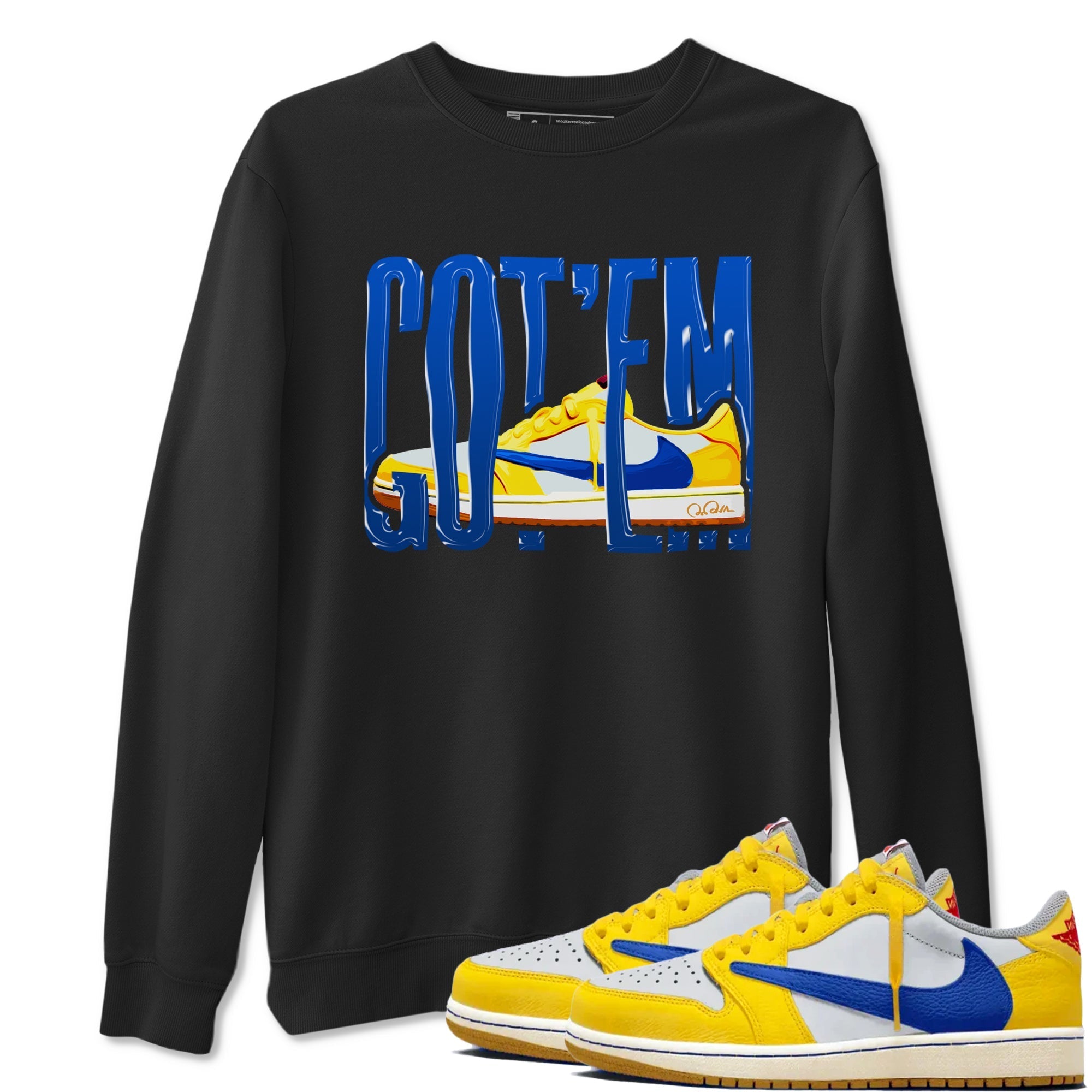 Wiggling Gotem Sneaker Tees - Air Jordan 1 Travis Scott Canary