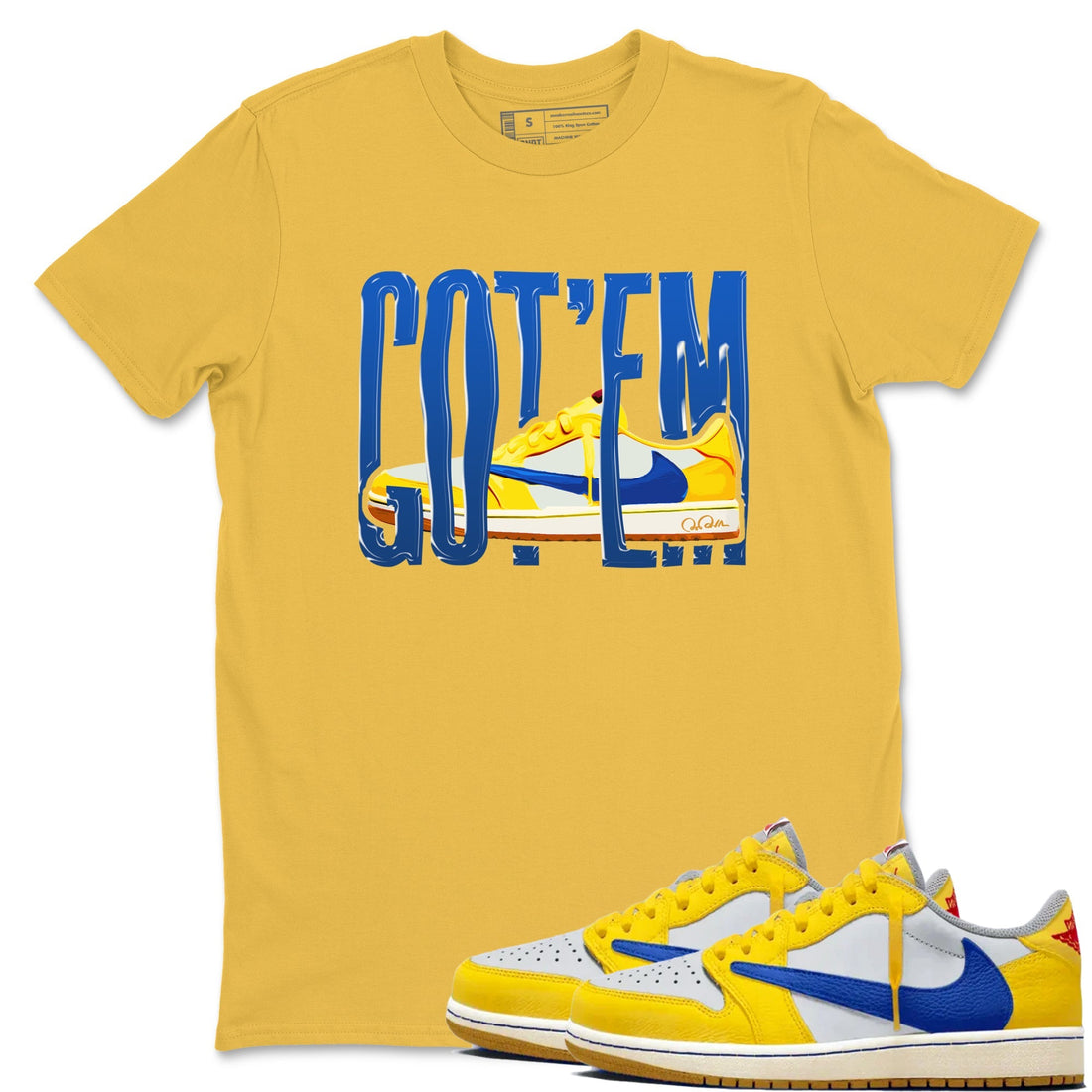 Wiggling Gotem Sneaker Tees - Air Jordan 1 Travis Scott Canary