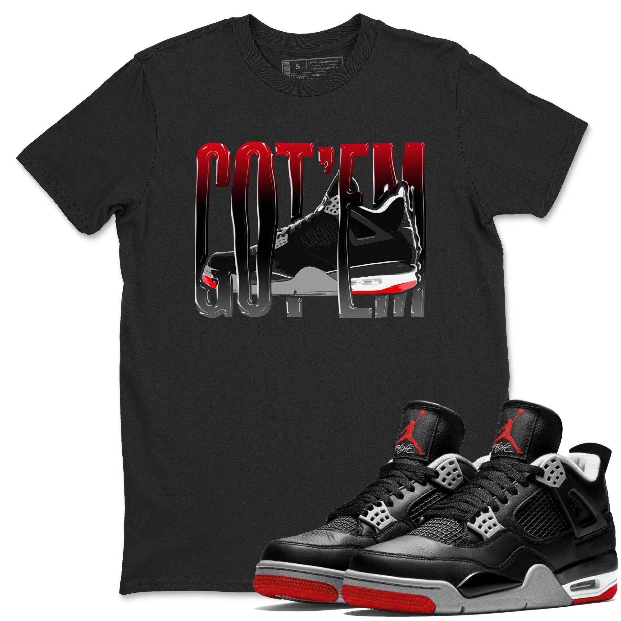 Wiggling Gotem Sneaker Tee - Air Jordan 4 Bred Reimagined