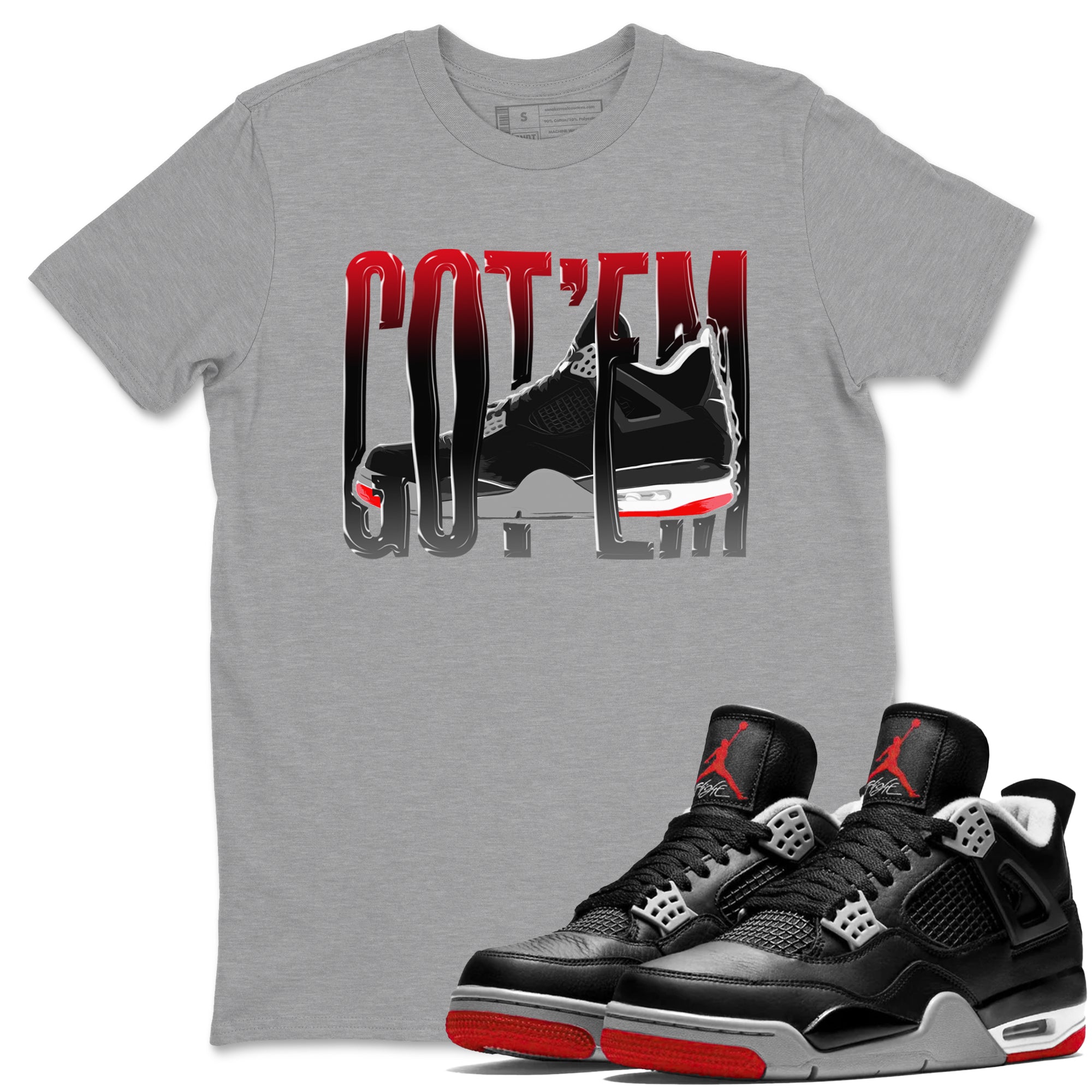 Wiggling Gotem Sneaker Tee - Air Jordan 4 Bred Reimagined
