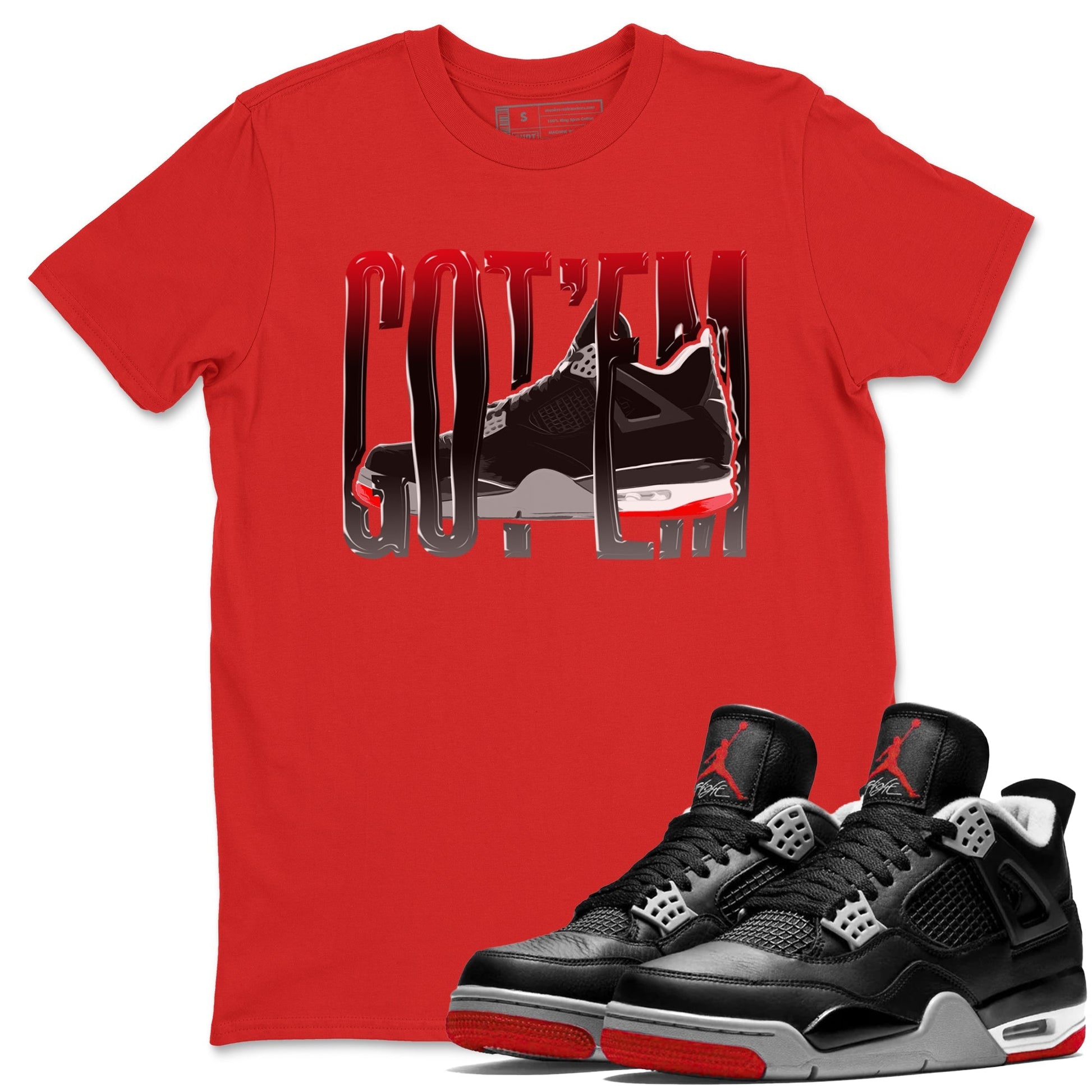 Wiggling Gotem Sneaker Tee - Air Jordan 4 Bred Reimagined