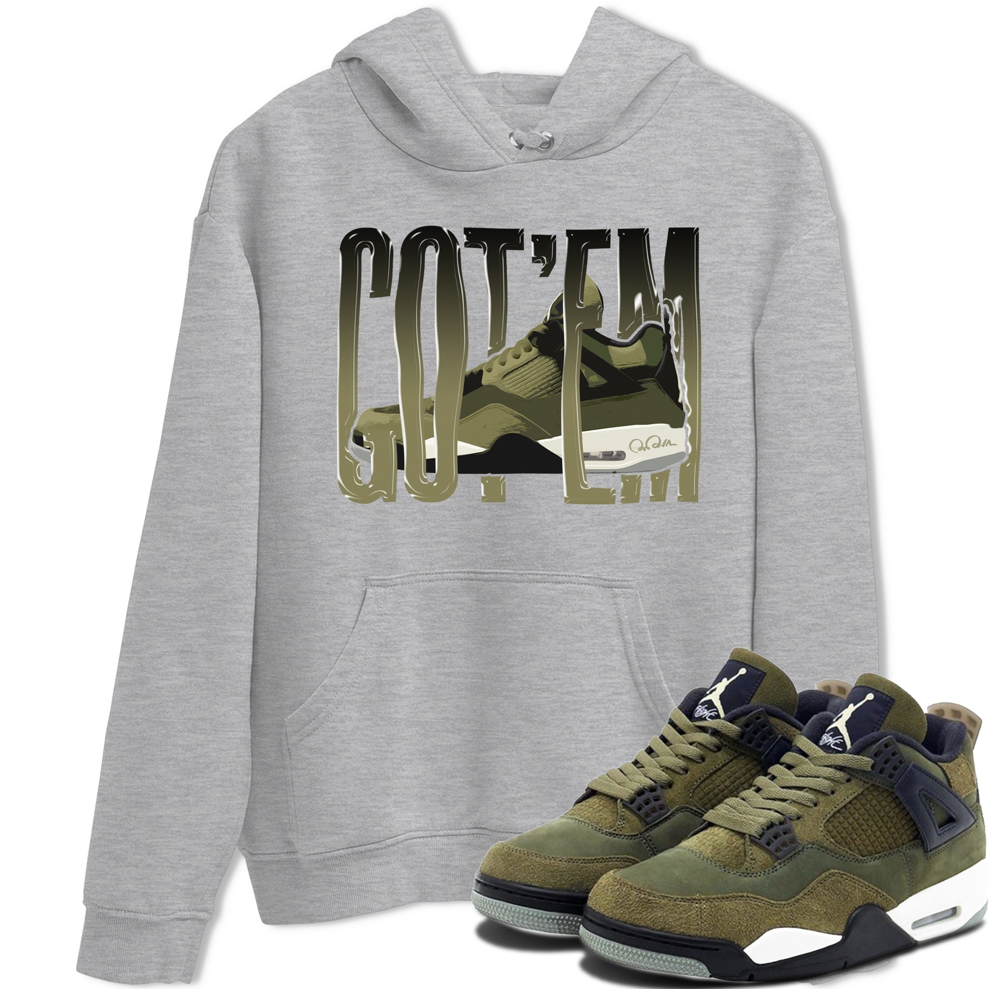 Wiggling Gotem Sneaker Tee - Air Jordan 4 Medium Olive