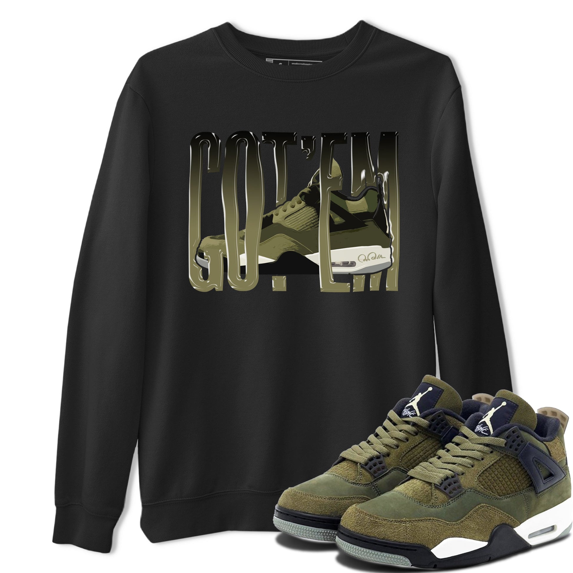 Wiggling Gotem Sneaker Tee - Air Jordan 4 Medium Olive