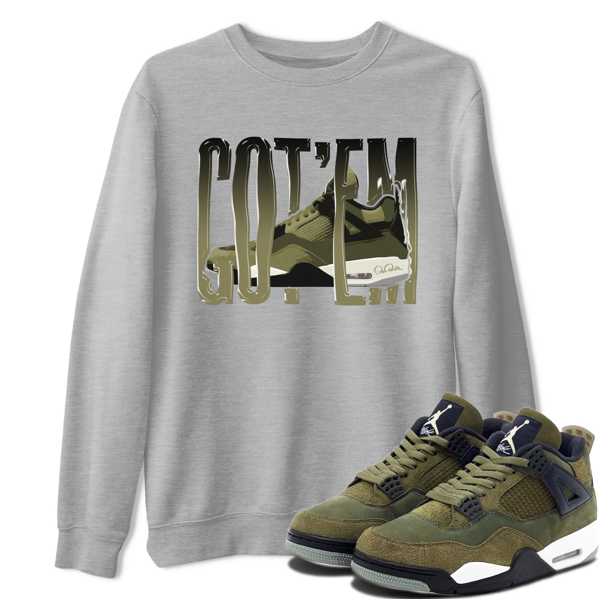 Wiggling Gotem Sneaker Tee - Air Jordan 4 Medium Olive